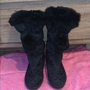 COACH Theona Women’s Boots with Rabbit Fur Trim